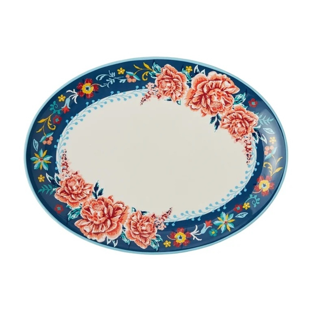 The Pioneer Woman Keepsake Floral Stoneware Serve Platter. - Picture 2 of 6